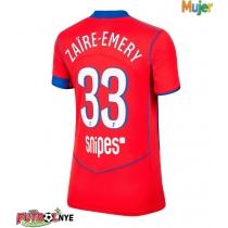 Camiseta Paris Saint-Germain Warren Zaire-Emery #33 Tercera Equipación para mujer 2025-26 manga corta